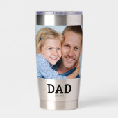 Papa Opgericht Script Zwart 2 Foto Geïsoleerde Drinkbeker (Achterkant)