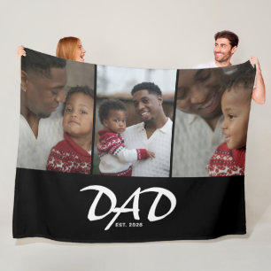 Papa Opgericht Script Zwart 3 Foto Fleece Deken