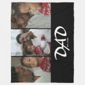 Papa Opgericht Script Zwart 3 Foto Fleece Deken (Voorkant)