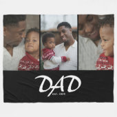 Papa Opgericht Script Zwart 3 Foto Fleece Deken (Voorkant (Horizontaal))