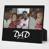 Papa Opgericht Script Zwart 3 Foto Fotoplaat (Zijkant)
