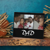 Papa Opgericht Script Zwart 3 Foto Fotoplaat (Zijkant)