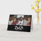 Papa Opgericht Script Zwart 3 Foto Kaart (Gele Bloem)