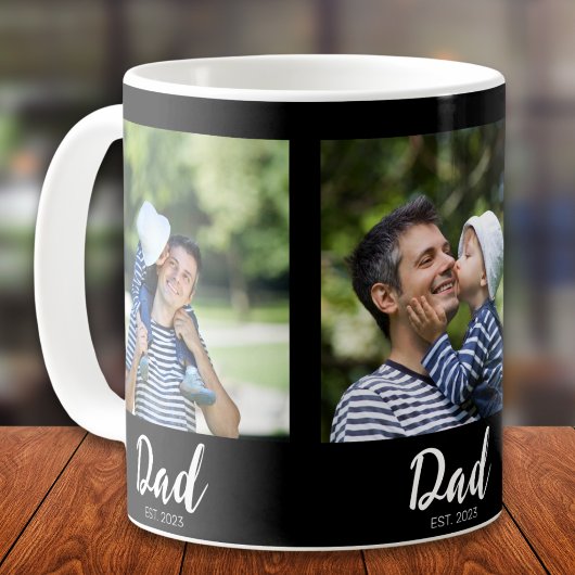 Papa Opgericht Script Zwart 3 Foto Koffiemok