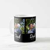 Papa Opgericht Script Zwart 3 Foto Koffiemok (Voorkant links)