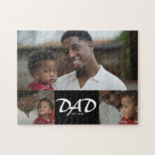 Papa Opgericht Script Zwart 3 Foto Legpuzzel