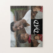 Papa Opgericht Script Zwart 3 Foto Legpuzzel (Verticaal)