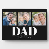 Papa Opgericht Script Zwart 3 Foto Vaderdag Fotoplaat (voorkant)