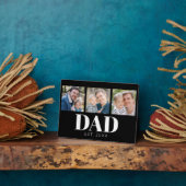 Papa Opgericht Script Zwart 3 Foto Vaderdag Fotoplaat (Zijkant)