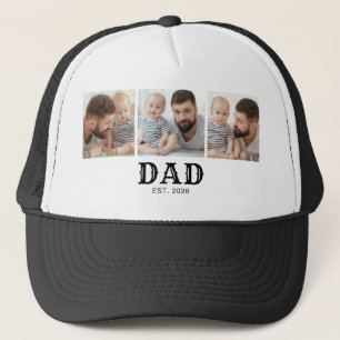 Papa Opgericht Typografie Zwart 3 Foto Trucker Pet