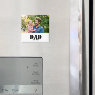 Papa Opgericht Vet Zwart Foto Aandenken Magneet