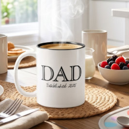 Papa Opgericht Vet Zwart Wit Tweekleurige Koffiemok