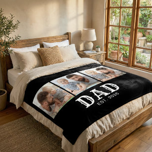 Papa Opgericht Vette Typografie Zwart 3 Foto Fleece Deken