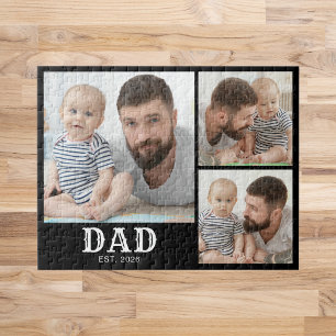 Papa Opgericht Vette Typografie Zwart 3 Foto Legpuzzel