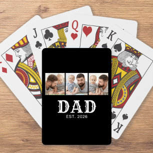 Papa Opgericht Vette Typografie Zwart 3 Foto Pokerkaarten