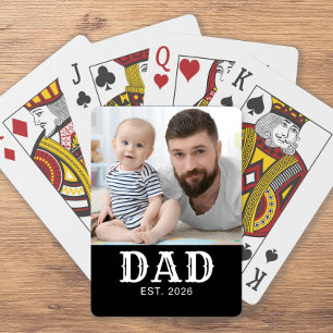 Papa Opgericht Vette Typografie Zwart Foto Pokerkaarten