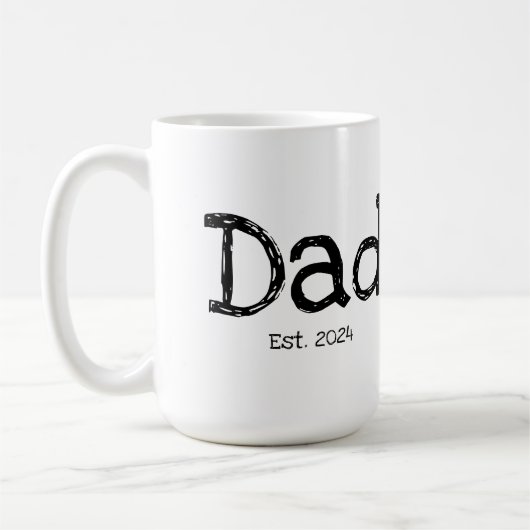 Papa Opgericht Vette Wit Zwart Koffiemok (Links)