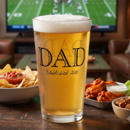 Papa Opgericht Vette Zwarte Tekst Bier Glas