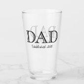Papa Opgericht Vette Zwarte Tekst Bier Glas (Voorkant)