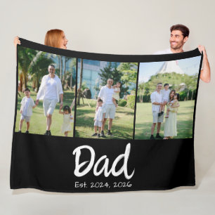 Papa Opgericht witte script 3 foto Fleece Deken