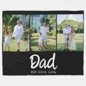 Papa Opgericht witte script 3 foto Fleece Deken (Voorkant (Horizontaal))