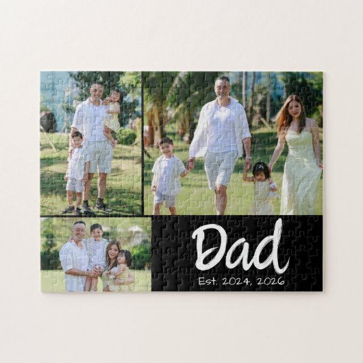 Papa Opgericht witte script 3 foto Legpuzzel (Horizontaal)