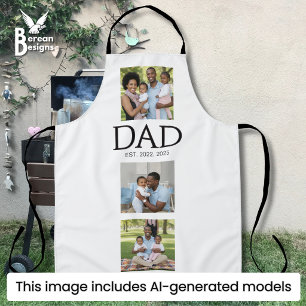 Papa Opgericht Zwarte 3 Foto's Vaderdag  Schort