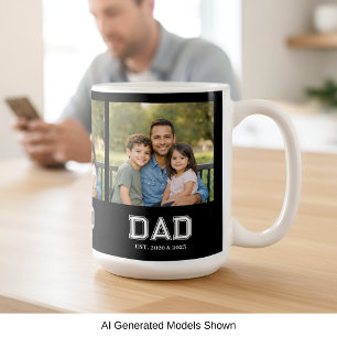 Papa Opgericht Zwarte Foto Moderne Typografie Cade Koffiemok