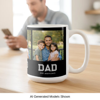 Papa Opgericht Zwarte Foto Moderne Typografie Cade Koffiemok
