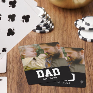 Papa Opgerichte Moderne Vetgedrukte Tekst Pokerkaarten