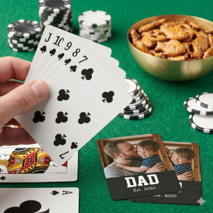 Papa Opgerichte Moderne Vette Tekst Pokerkaarten