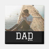 Papa Opricht Aanpasbare Vaderdag Foto Magneet (Voorkant)