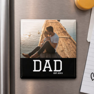 Papa Opricht Aanpasbare Vaderdag Foto Magneet