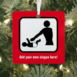 Papa over luidoverschrijding - de luierverandering metalen ornament