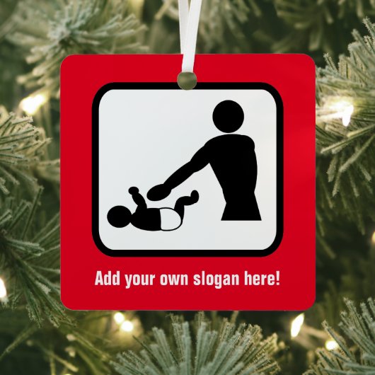 Papa over luidoverschrijding - de luierverandering metalen ornament (Insitu)