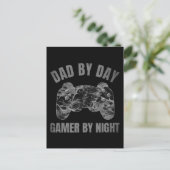 PAPA OVERDAG GAMER 'S NACHTS BRIEFKAART (Staand voorkant)