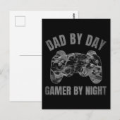 PAPA OVERDAG GAMER 'S NACHTS BRIEFKAART (Voorkant / Achterkant)