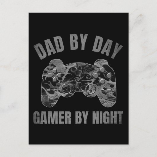 PAPA OVERDAG GAMER 'S NACHTS BRIEFKAART (Voorkant)