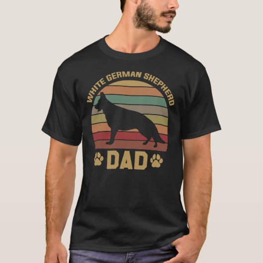 Papa Owner White German Shepherd Old Sunset T-shirt (Voorkant)