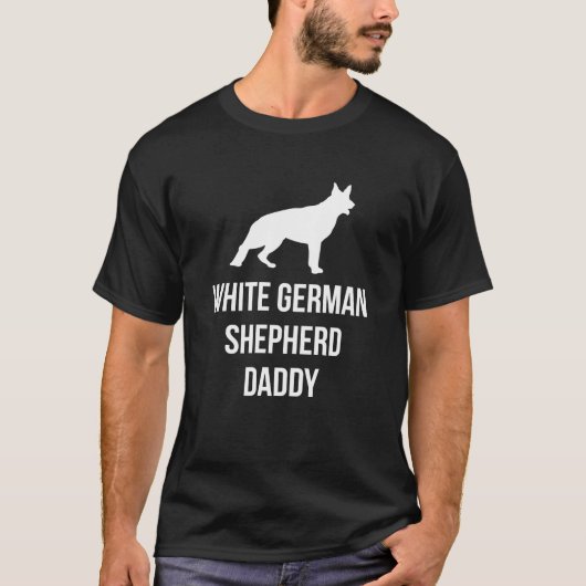 Papa Owner White German Shepherd Silhouette T-shirt (Voorkant)