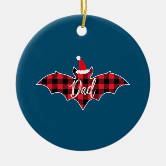 Papa Pajama Red Pset Buffalo Keramisch Ornament (Voorkant)