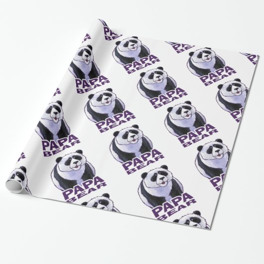 Papa Panda Beer Cadeaupapier (Uitgerold)