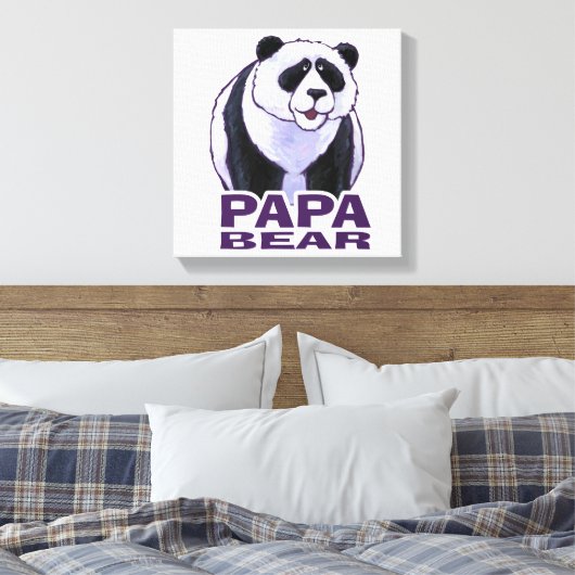 Papa Panda Beer Canvas Afdruk (Insitu (Slaapkamer))