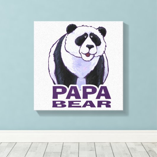 Papa Panda Beer Canvas Afdruk (Insitu (Houten vloer))