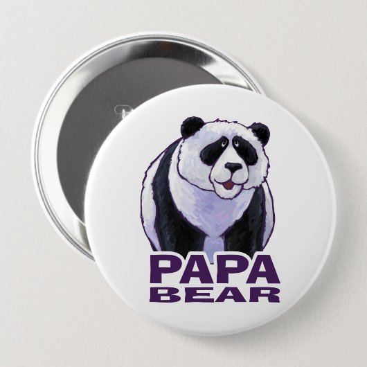 Papa Panda Beer Ronde Button 4,0 Cm (Voorkant /achterkant)