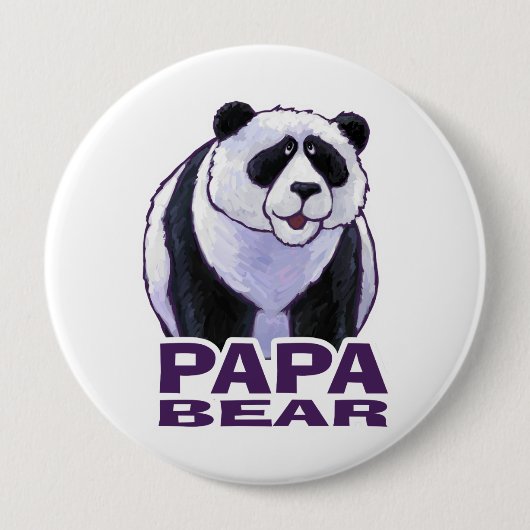 Papa Panda Beer Ronde Button 4,0 Cm (Voorkant)