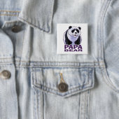 Papa Panda Beer Vierkante Button 5,1 Cm (In situ)
