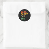 Papa Pap Bro Funny Fathers Day Retro  Ronde Sticker (Tas)