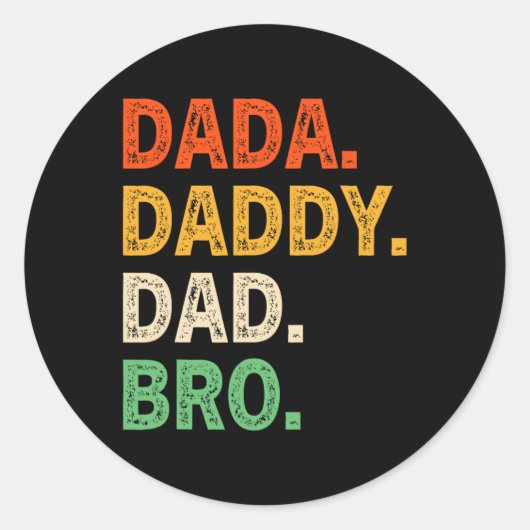 Papa Pap Bro Funny Fathers Day Retro  Ronde Sticker (Voorkant)