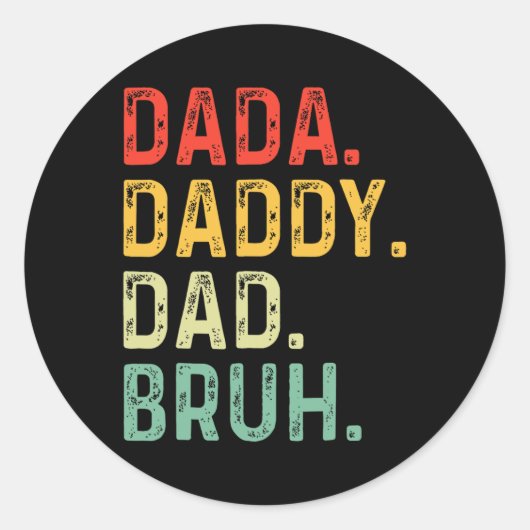 Papa Pap Bruh Gifts Mannen Funny Fathers Day Dad V Ronde Sticker (Voorkant)